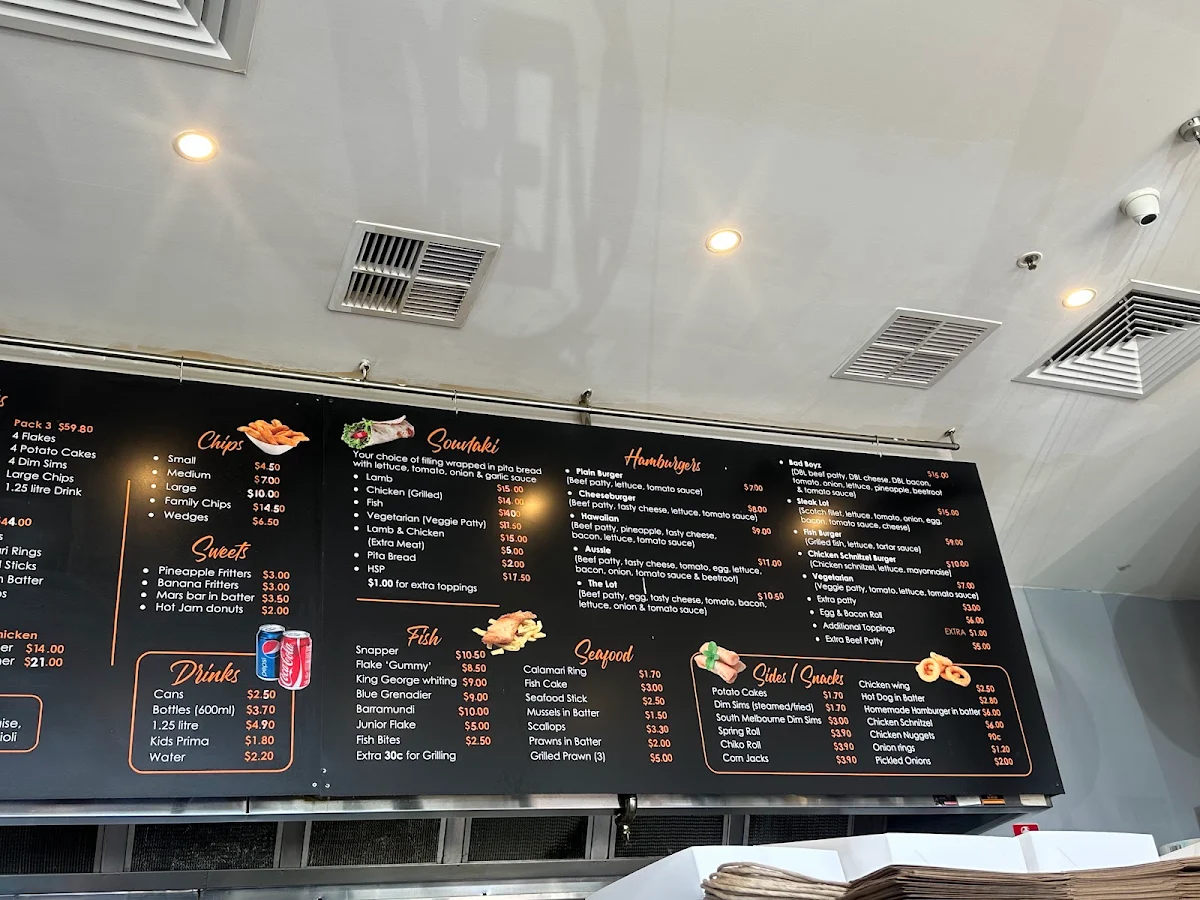 Menu, Fish N Chips on Clyde