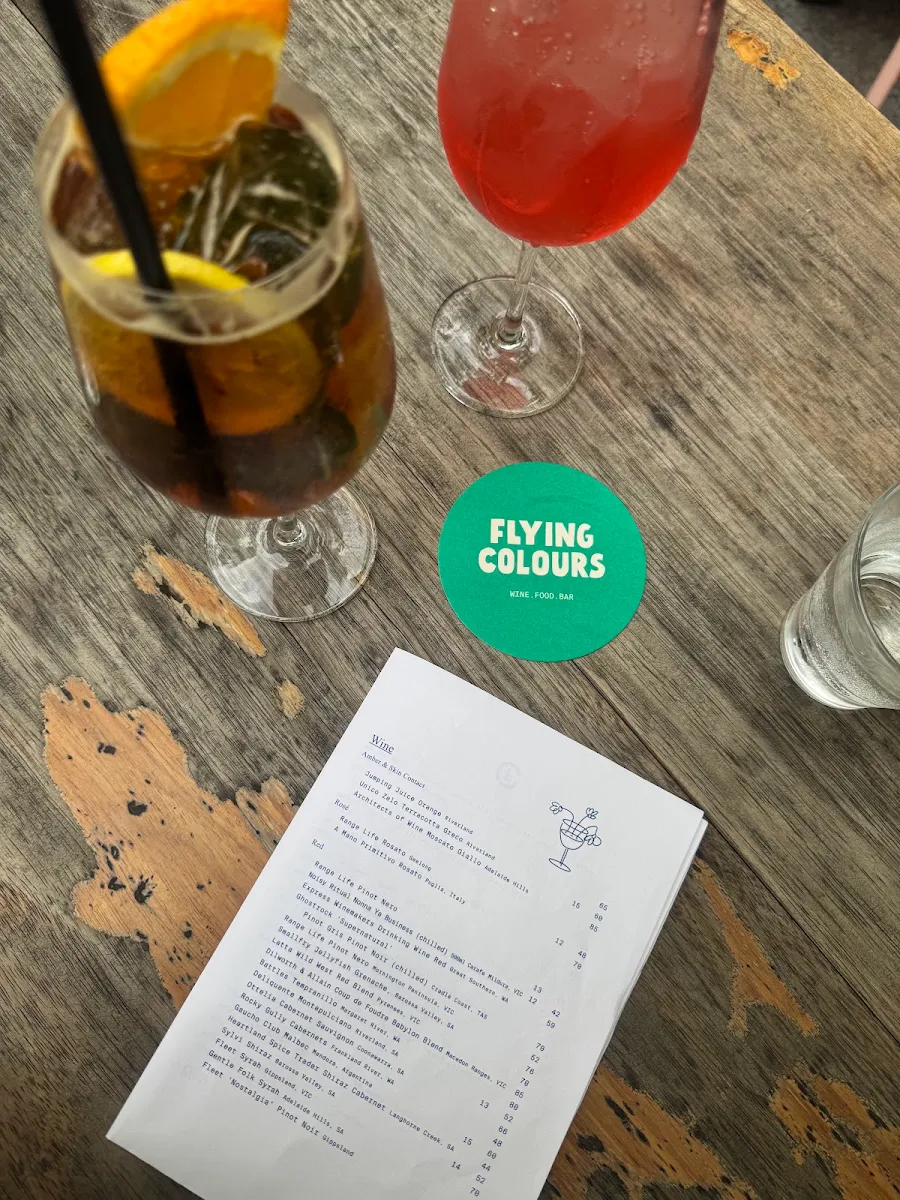Menu, Flying Colours