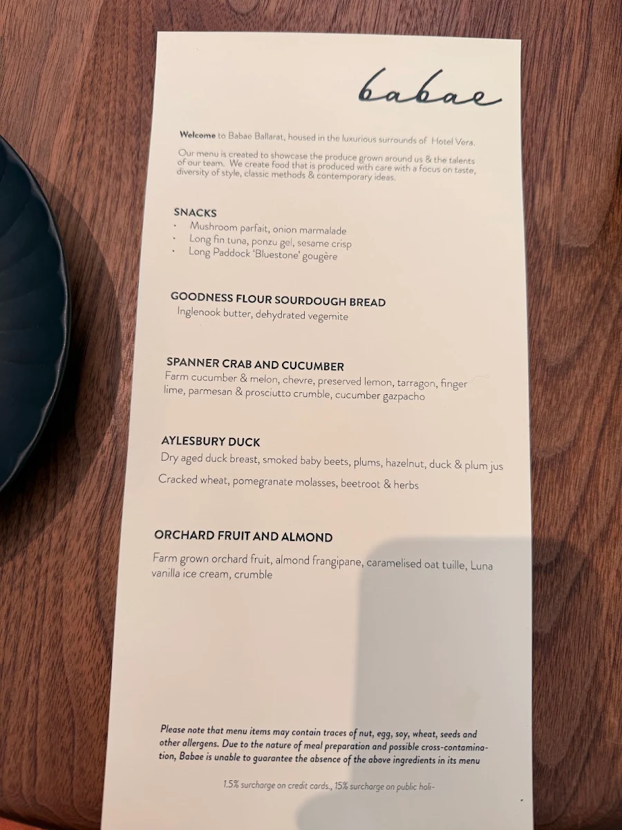 Menu, Babae