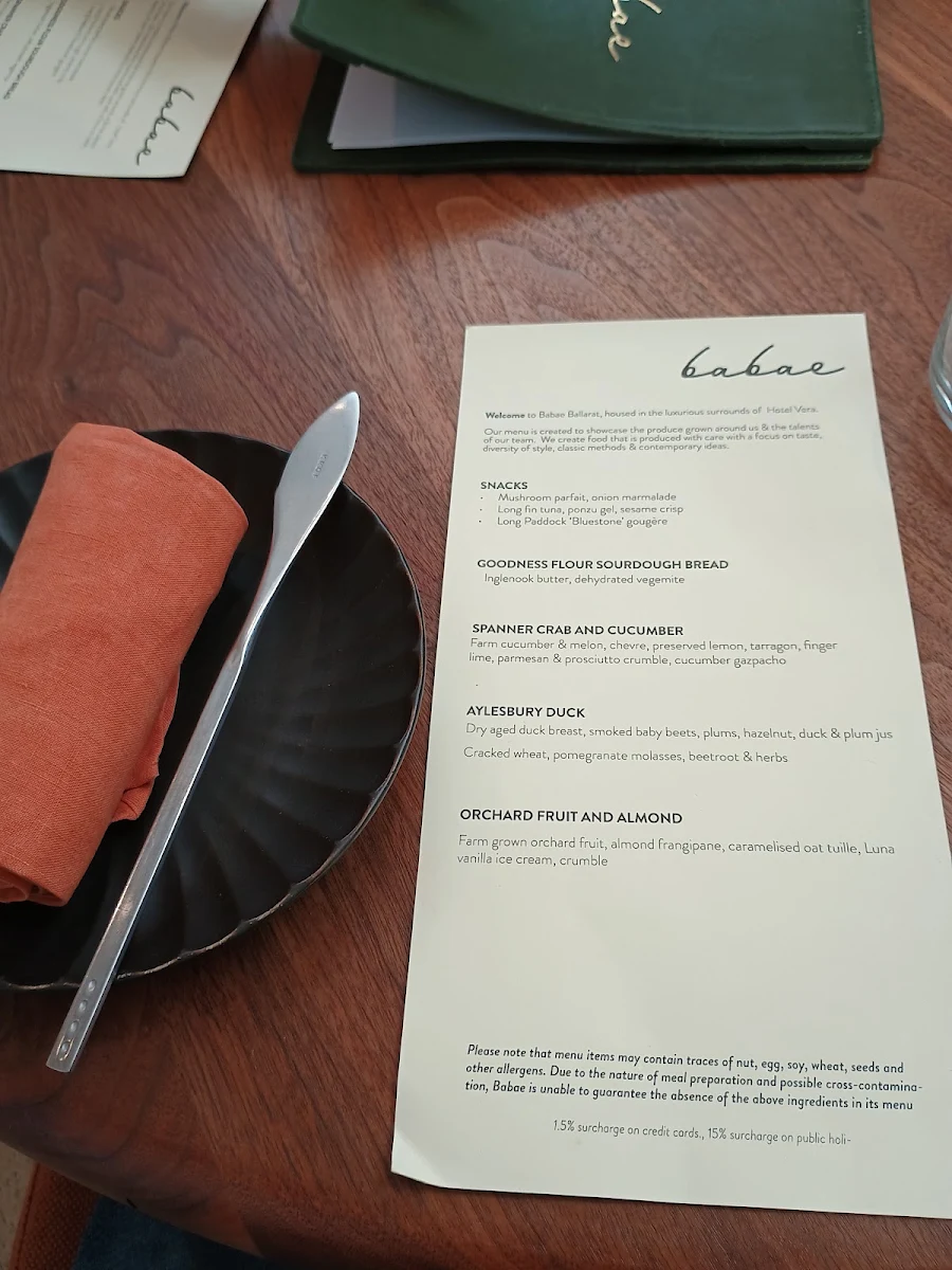 Menu, Babae