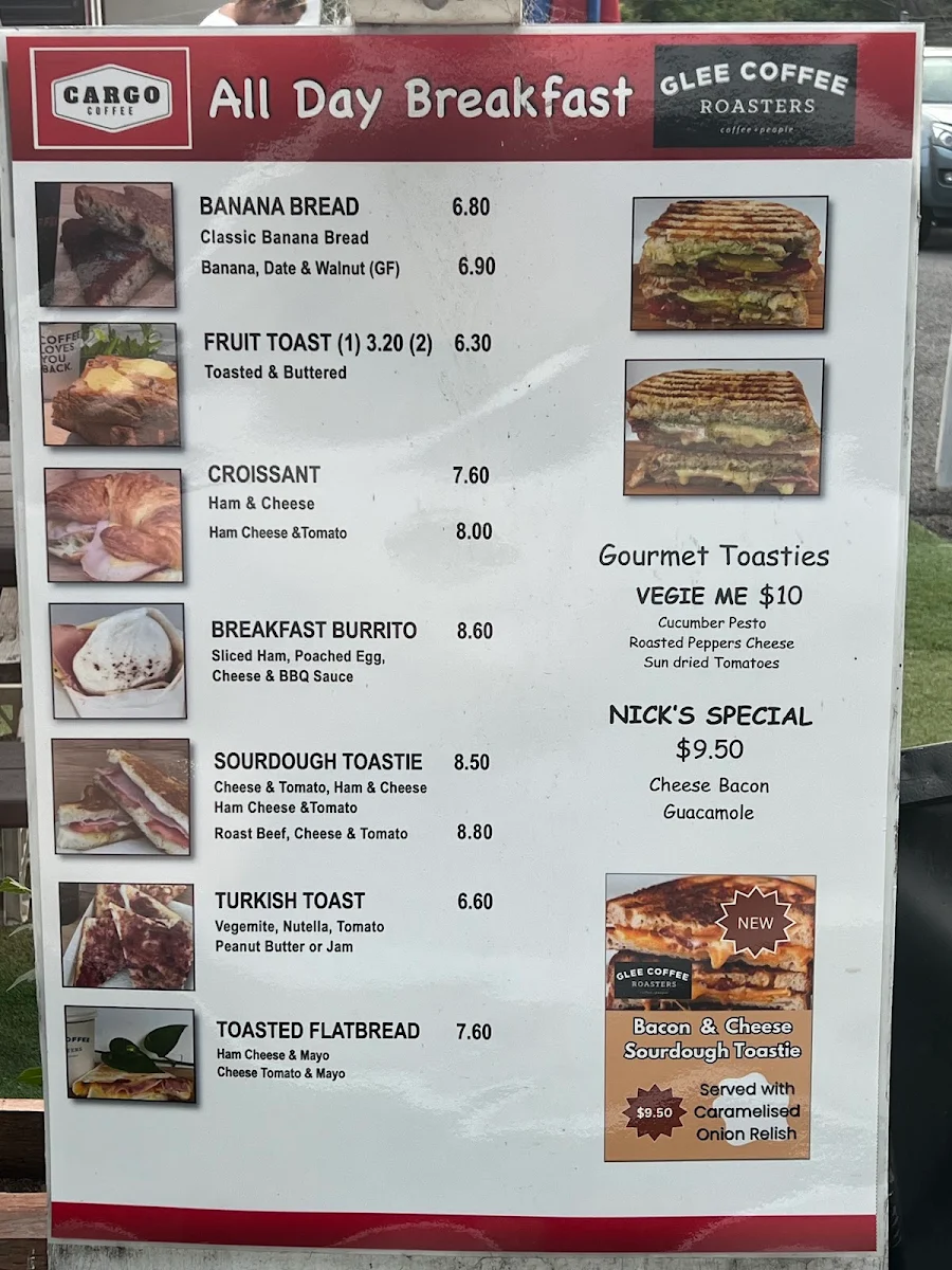 Menu, Cargo Drive Thru Coffee