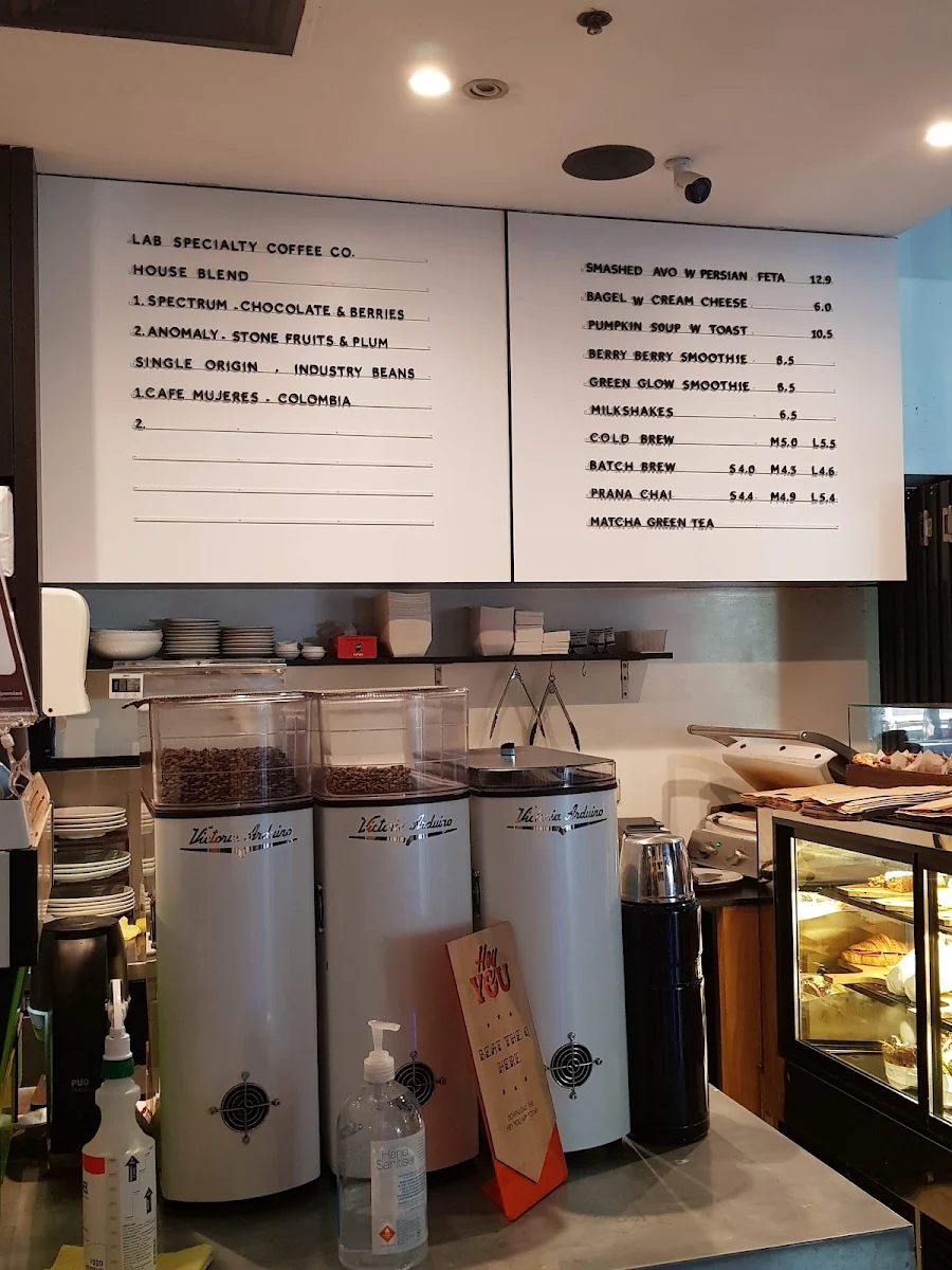 Menu, LAB Specialty Coffee Co.