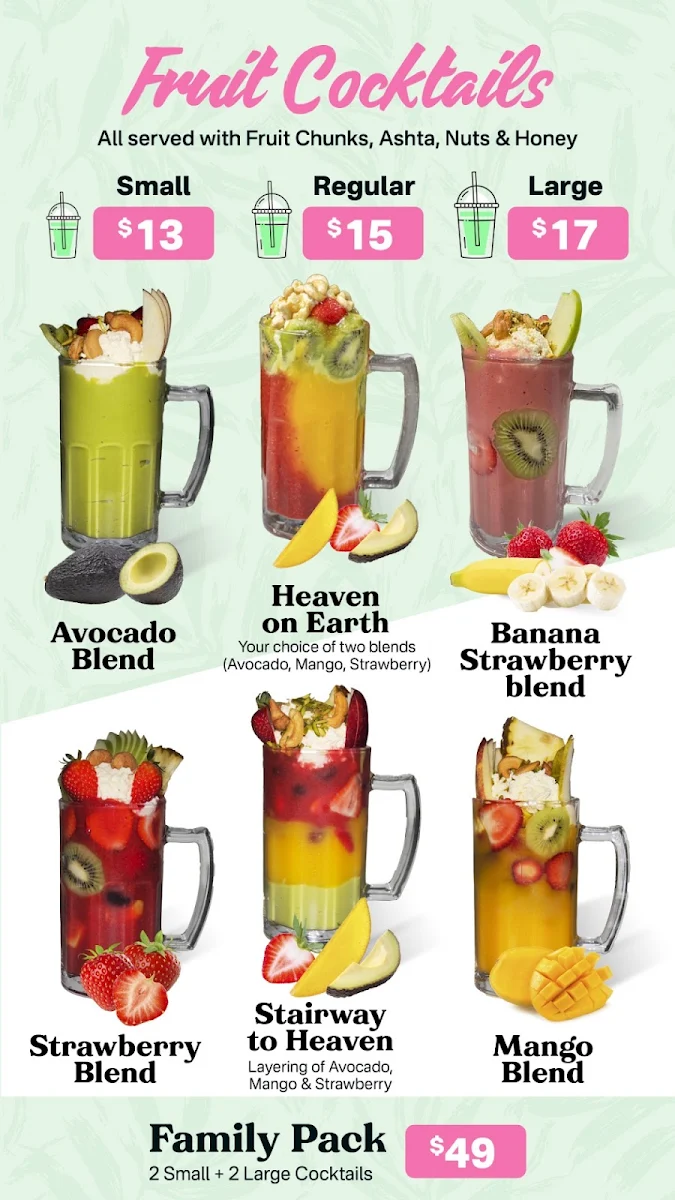 Menu, Cocktail Heaven