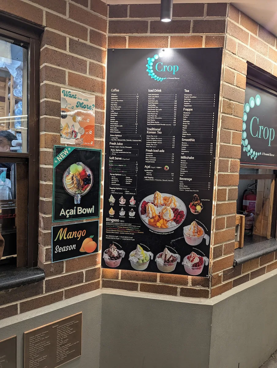 Menu, Cafe Crop Strathfield