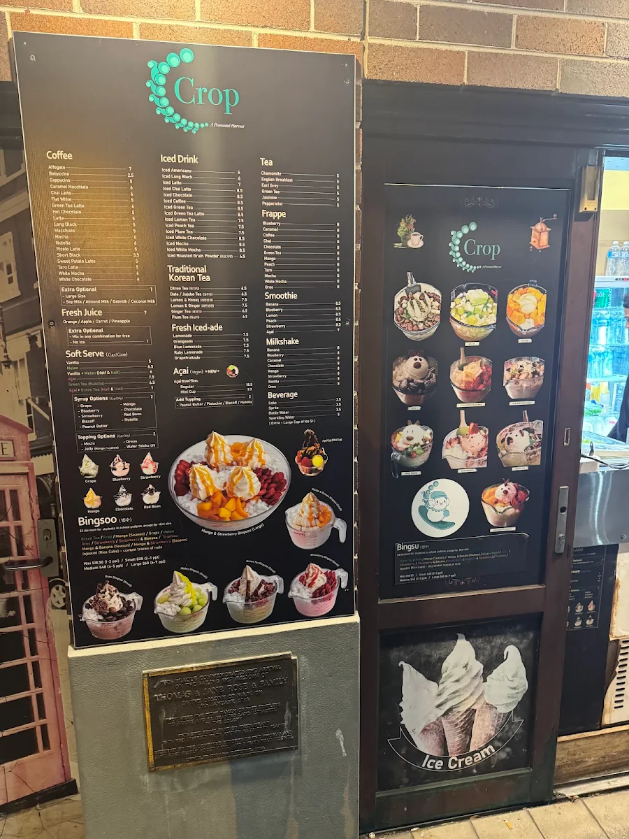 Menu, Cafe Crop Strathfield