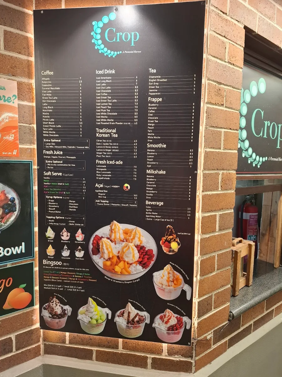 Menu, Cafe Crop Strathfield