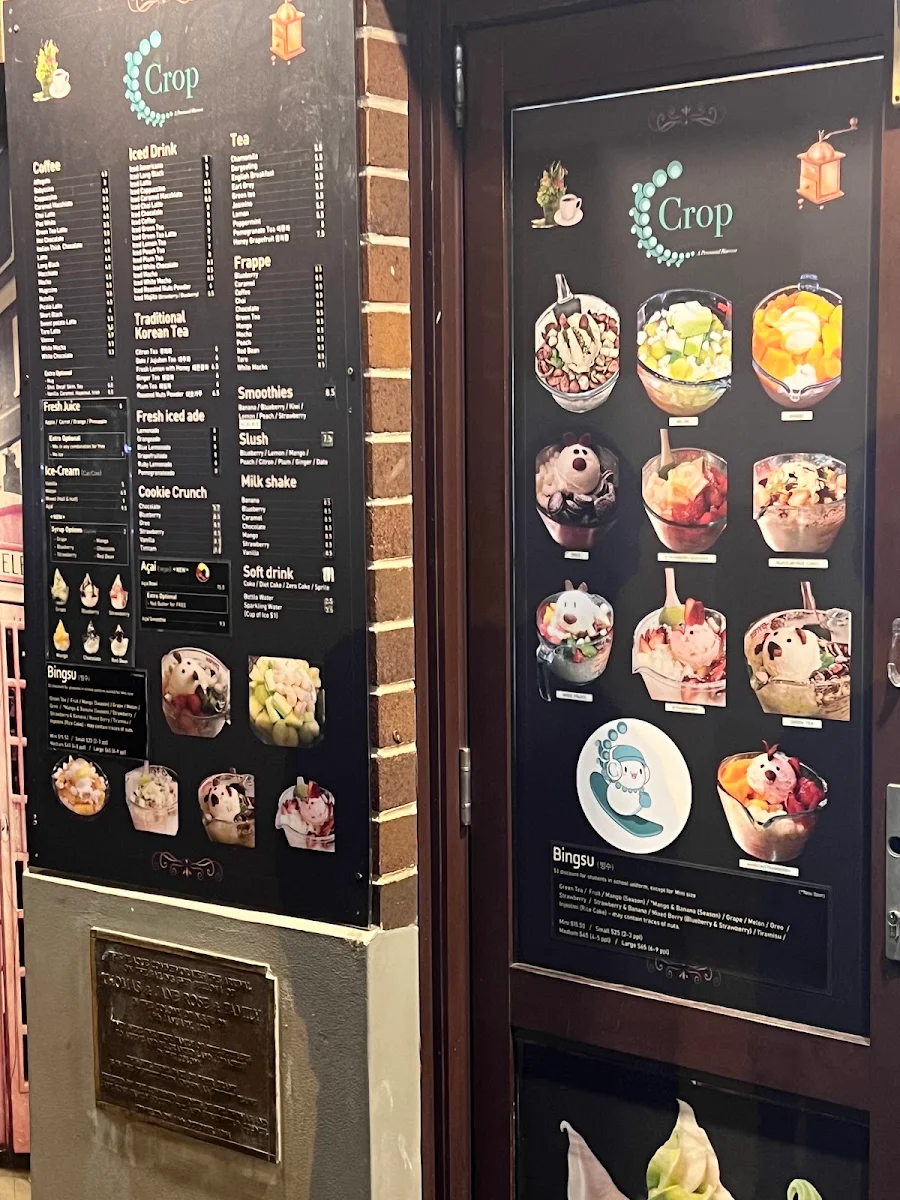 Menu, Cafe Crop Strathfield