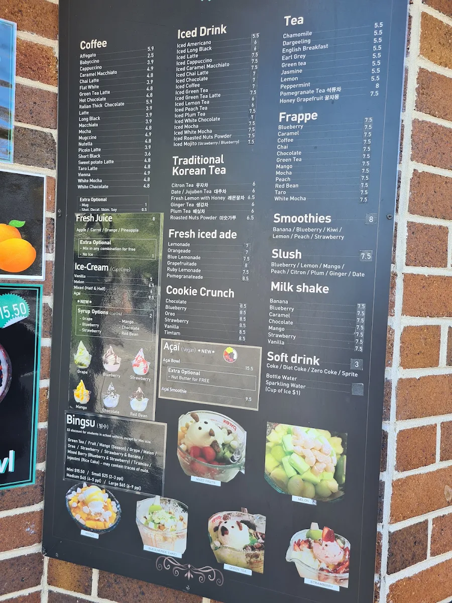 Menu, Cafe Crop Strathfield