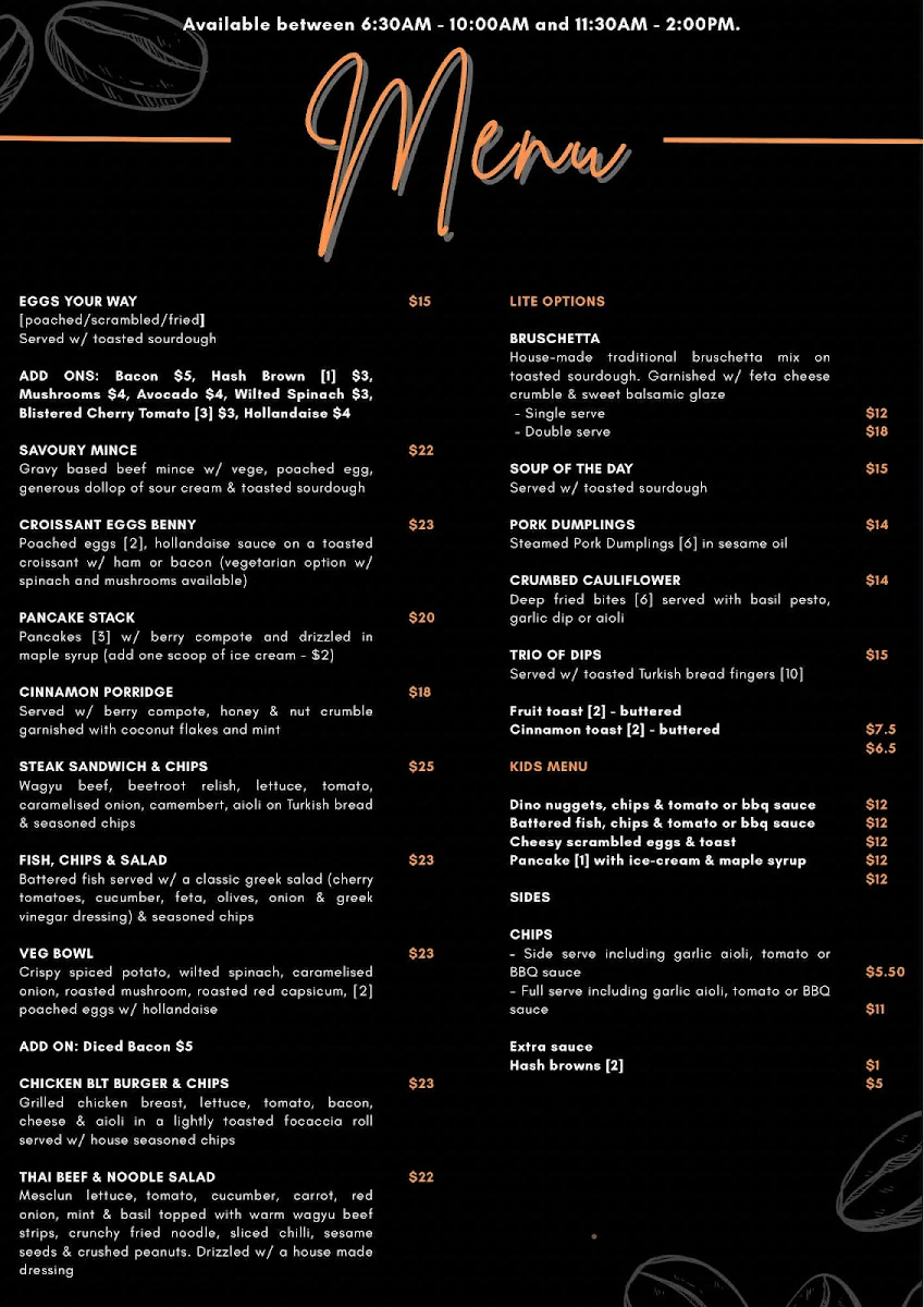 Menu, Impressions on Scott