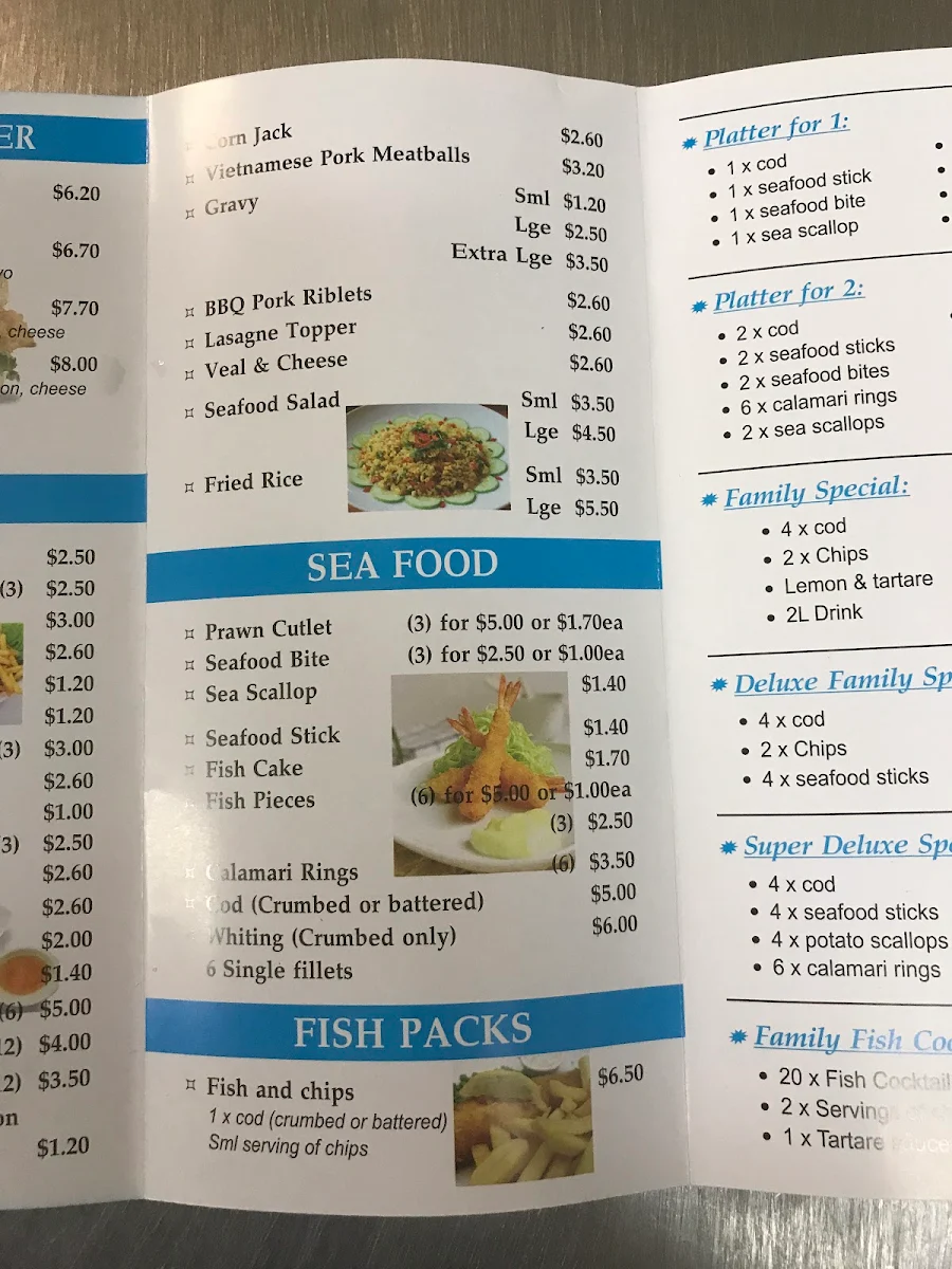 Menu, Poppy's Cafe