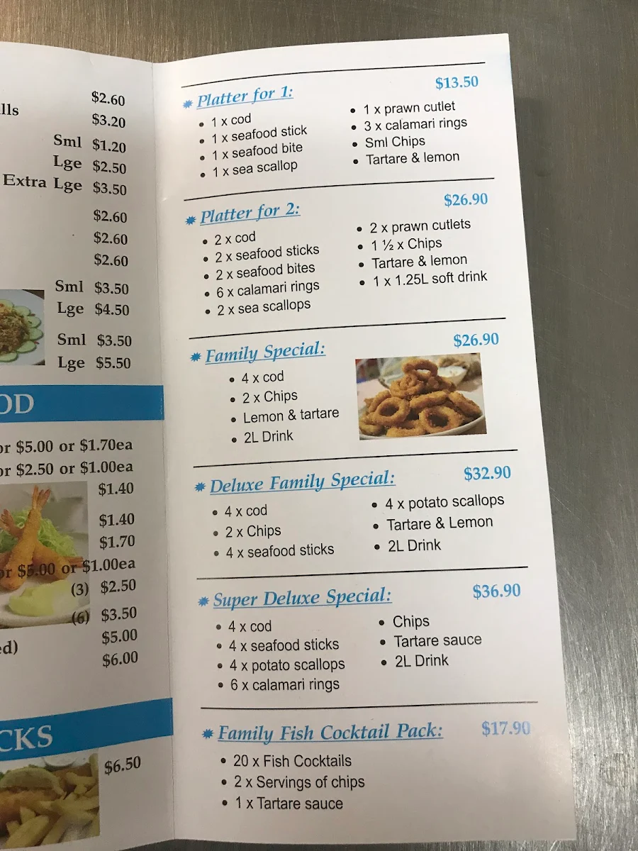 Menu, Poppy's Cafe