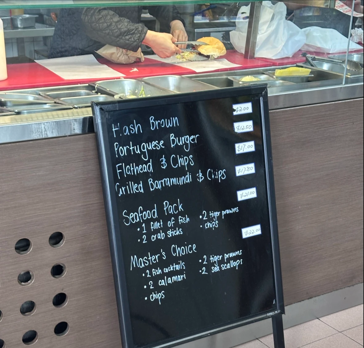 Menu, The Reef Food Bar