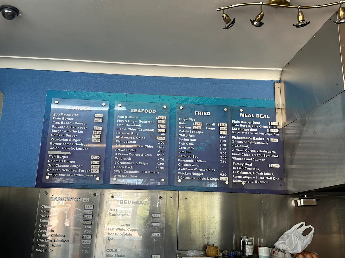 Menu, The Reef Food Bar