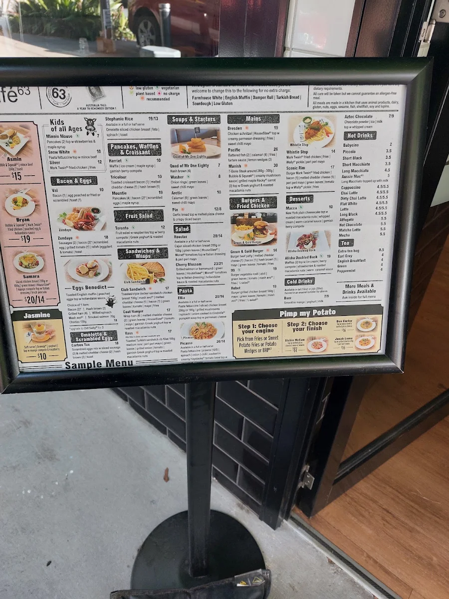 Menu, Cafe63 Smith Collective