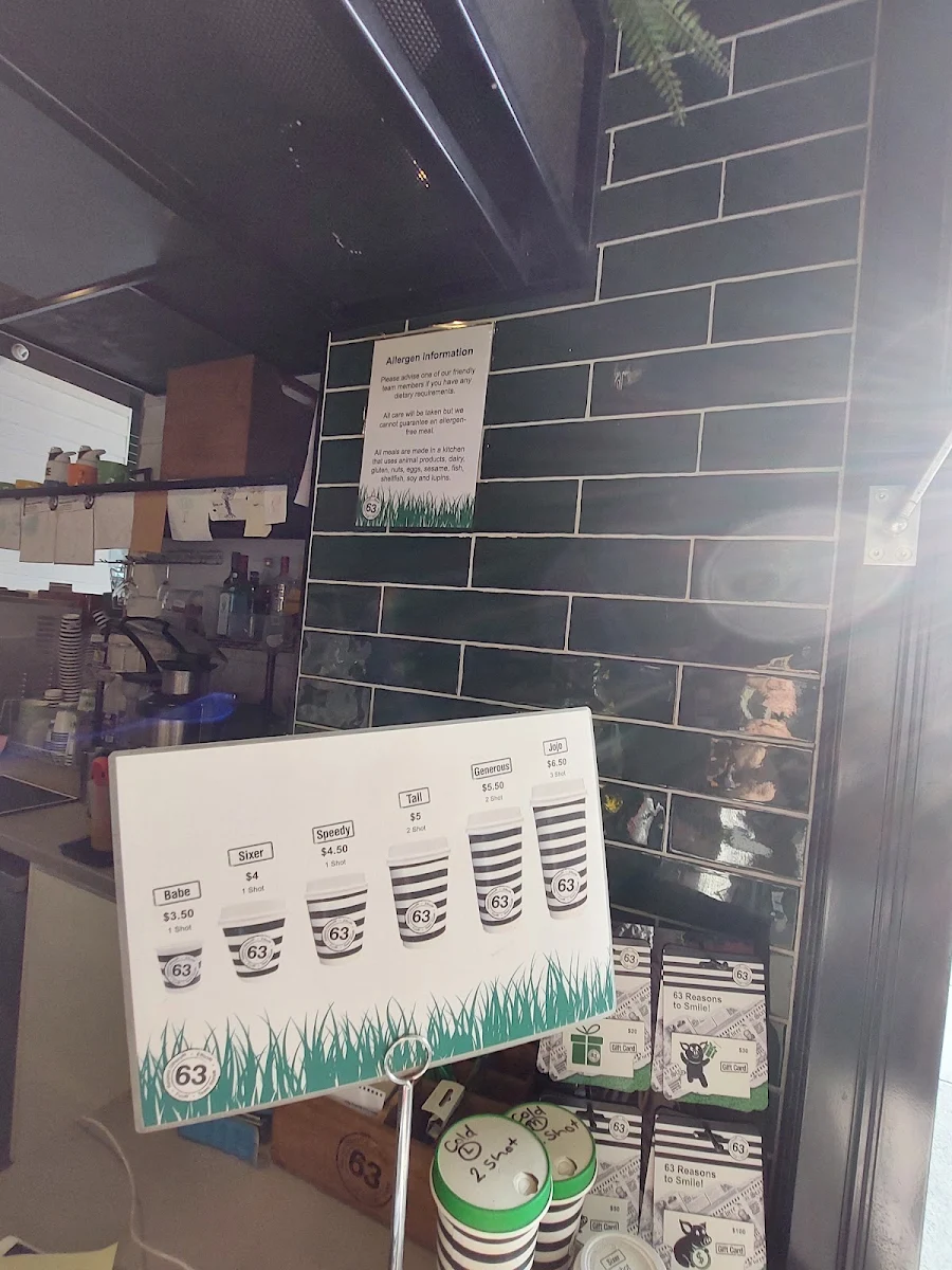 Menu, Cafe63 Smith Collective