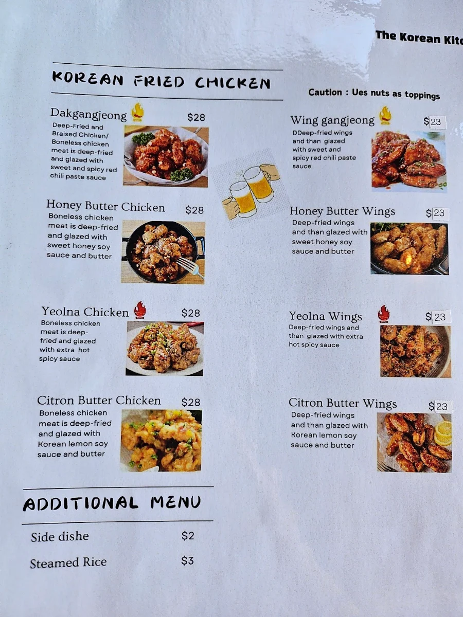 Menu, Michu Korean Restaurant