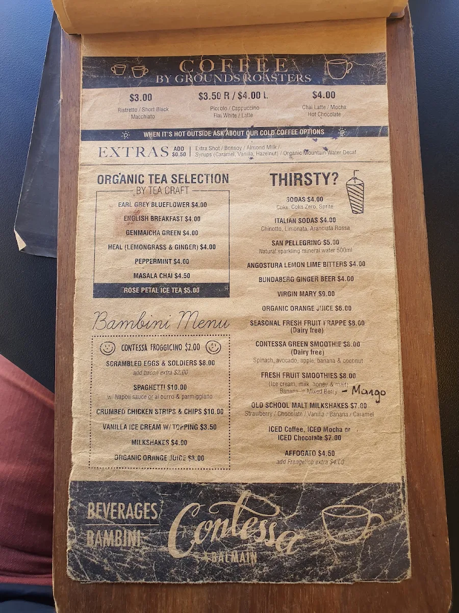 Menu, Contessa Balmain
