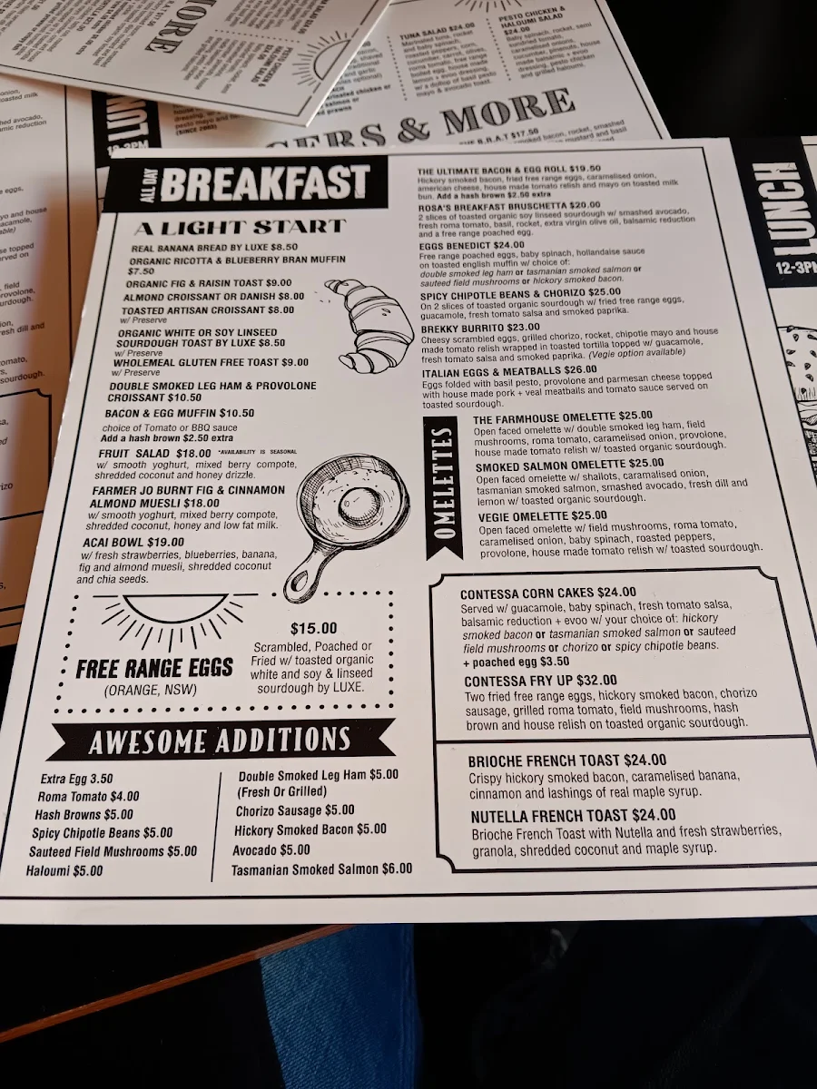 Menu, Contessa Balmain