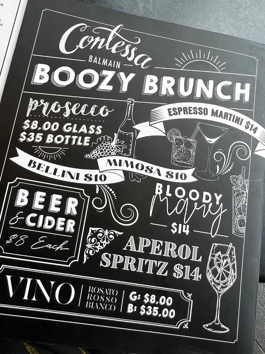 Menu, Contessa Balmain
