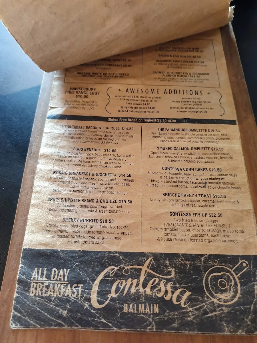 Menu, Contessa Balmain