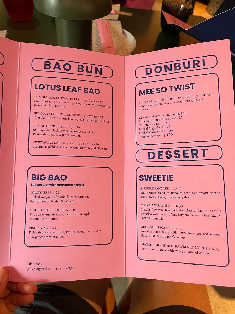 Menu, MEE SO