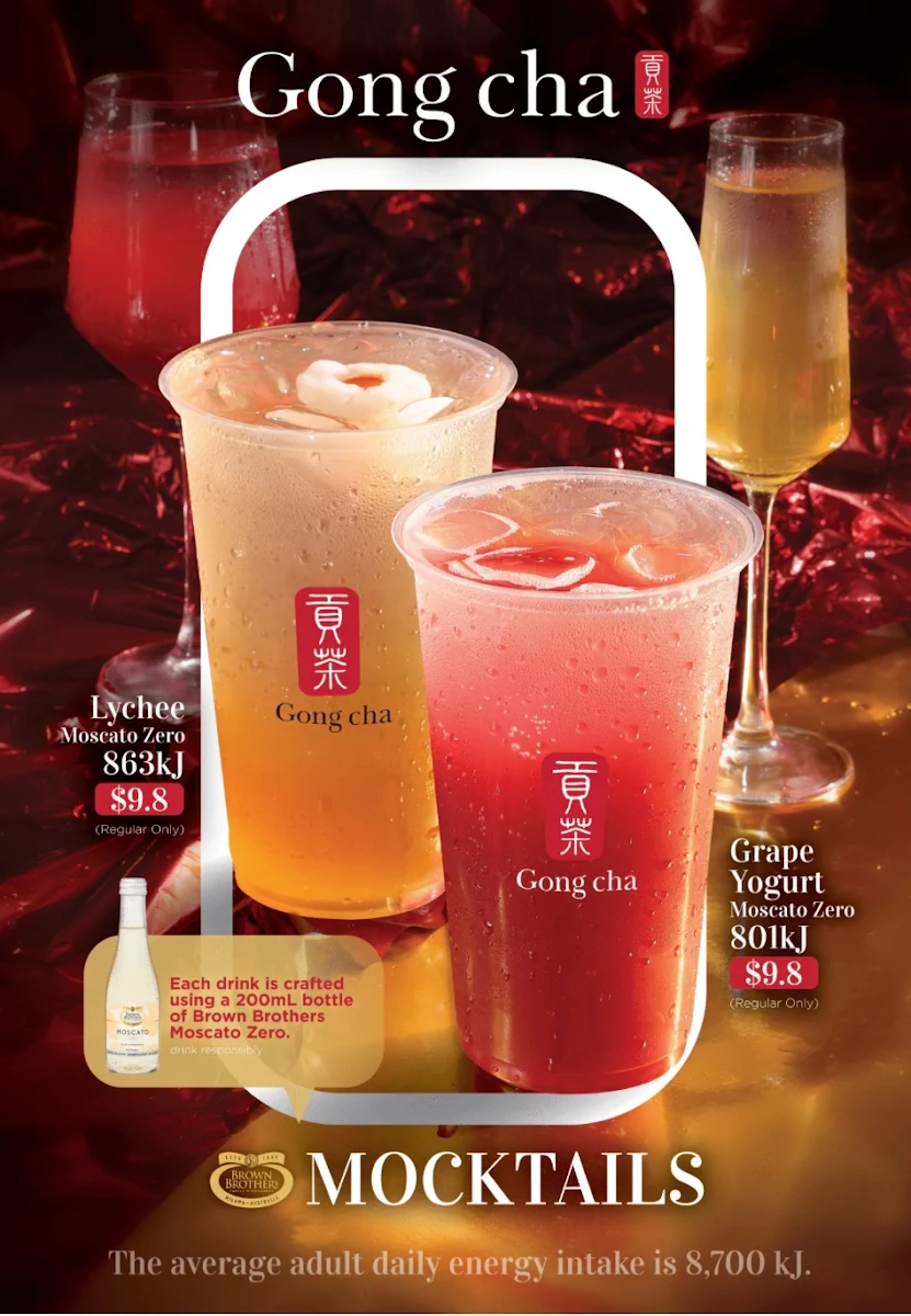 Menu, Gong Cha Canberra CBD