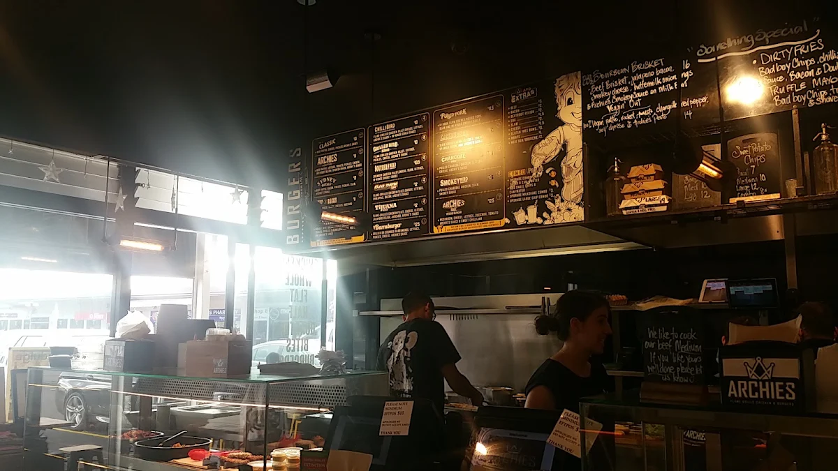 Menu, Archies Flame Grillé