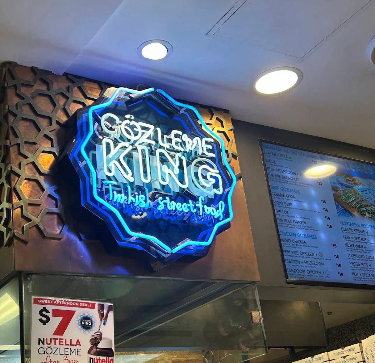 Menu, Gözleme King Sydney