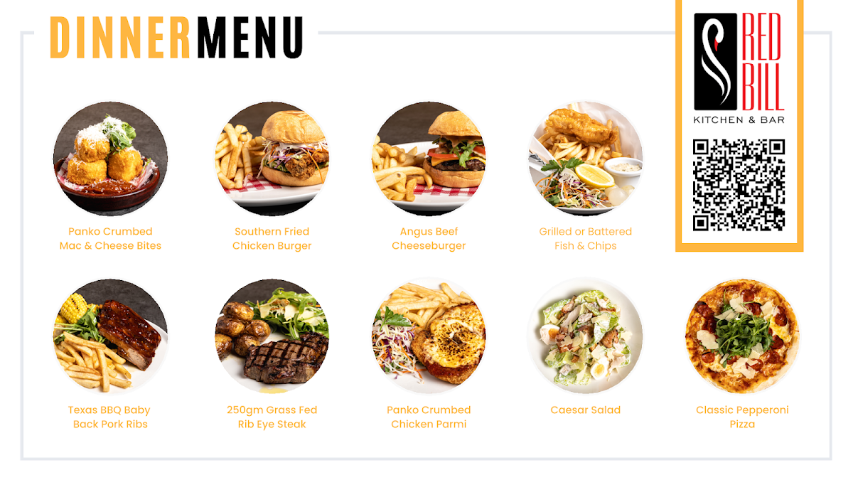 Menu, Red Bill Kitchen & Bar