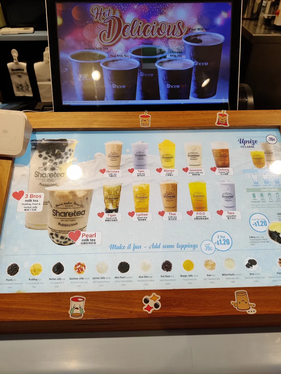 Menu, Sharetea Chatswood (Interchange)