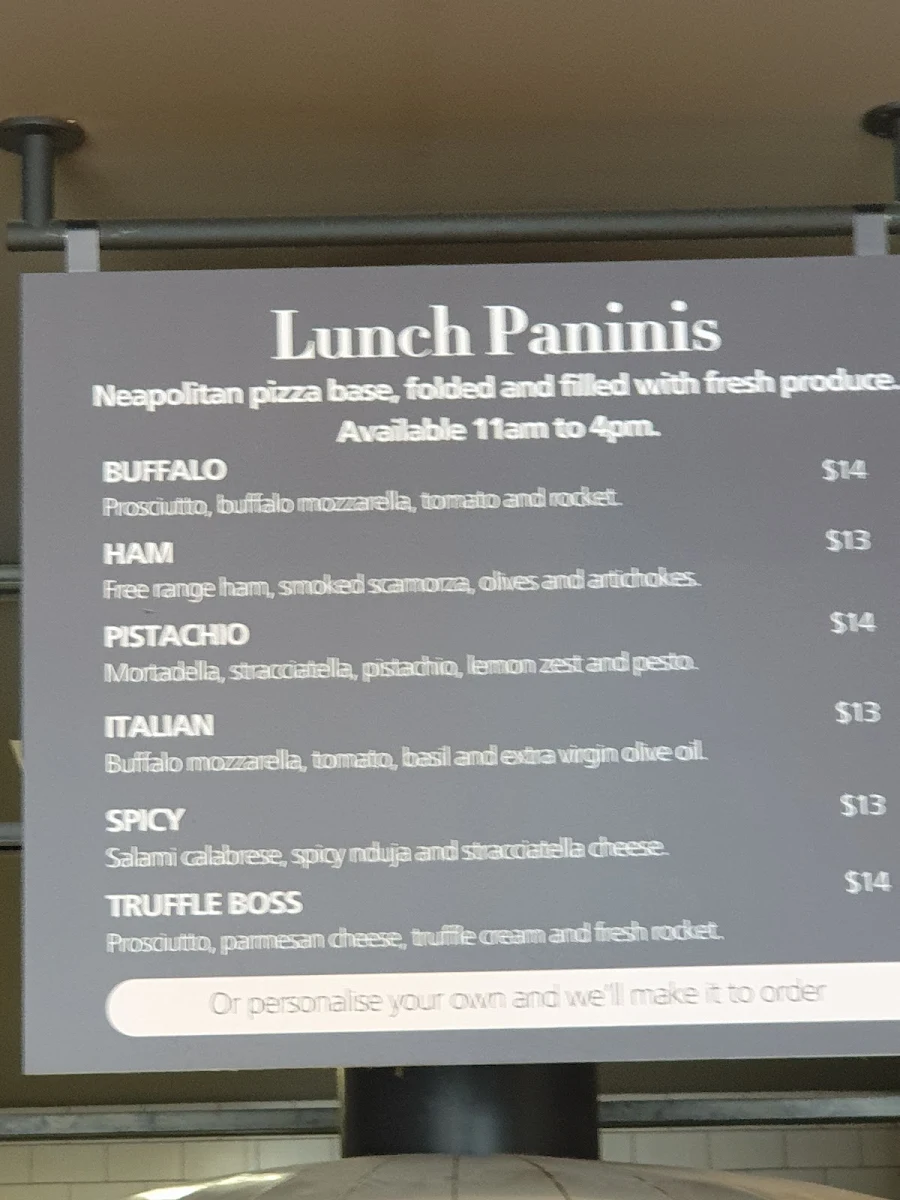 Menu, The Good Pizza