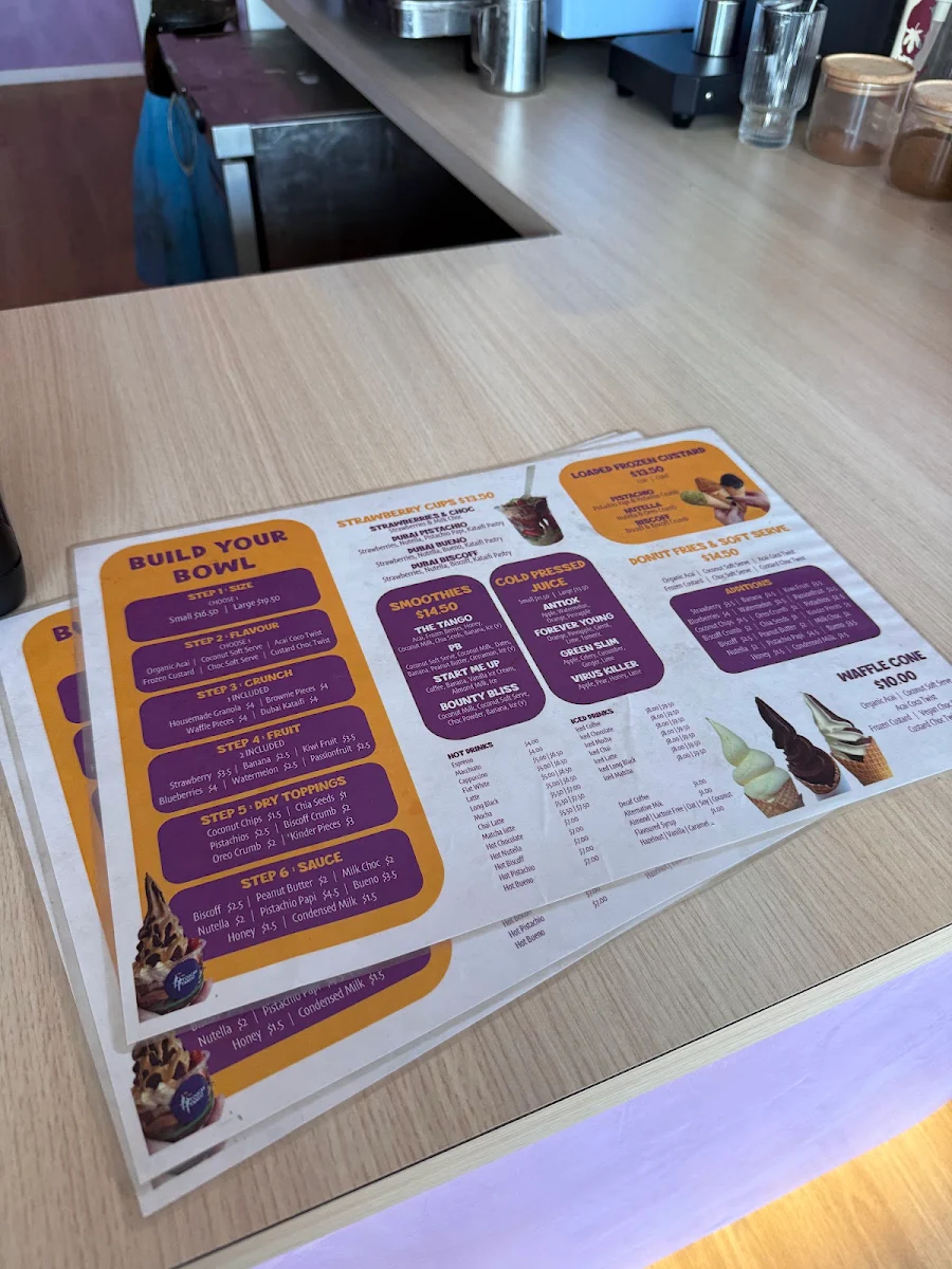 Menu, Toucan Tango Nobby Beach | Best Acai Gold Coast & Desserts