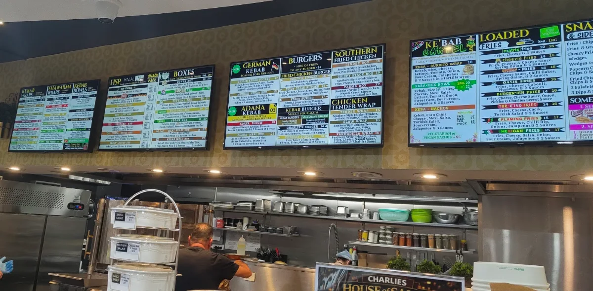 Menu, Charlie's Kebabs