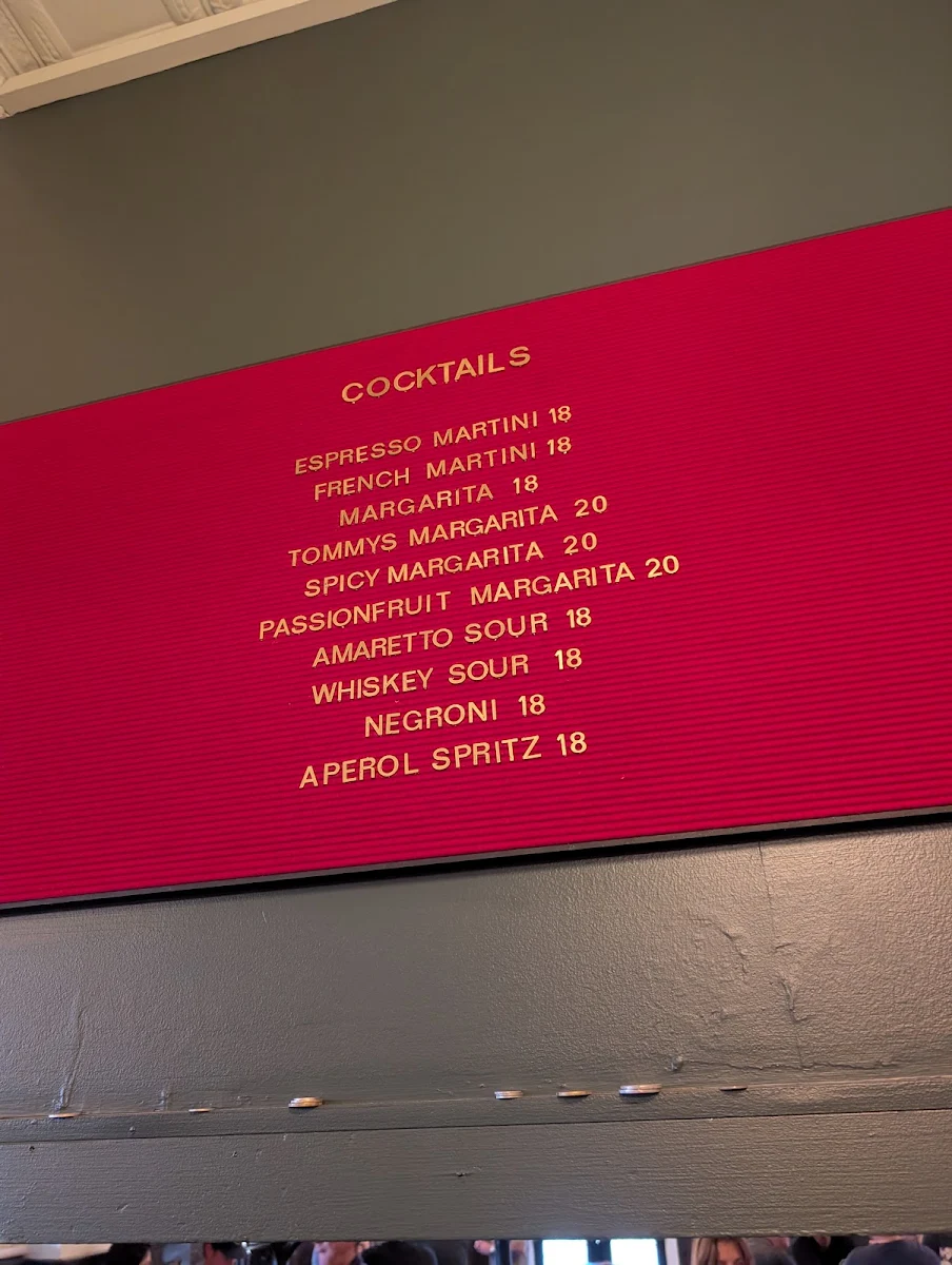 Menu, Oriental Hotel
