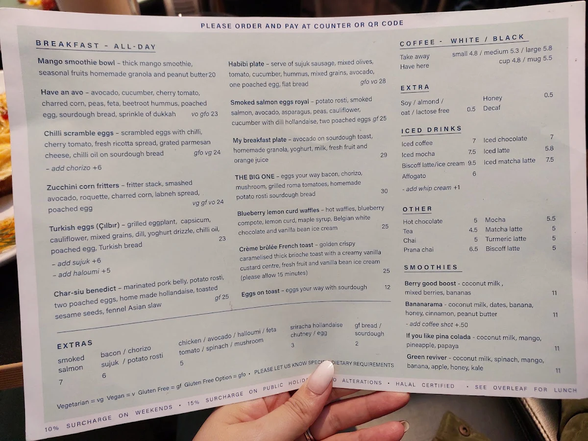 Menu, Northside