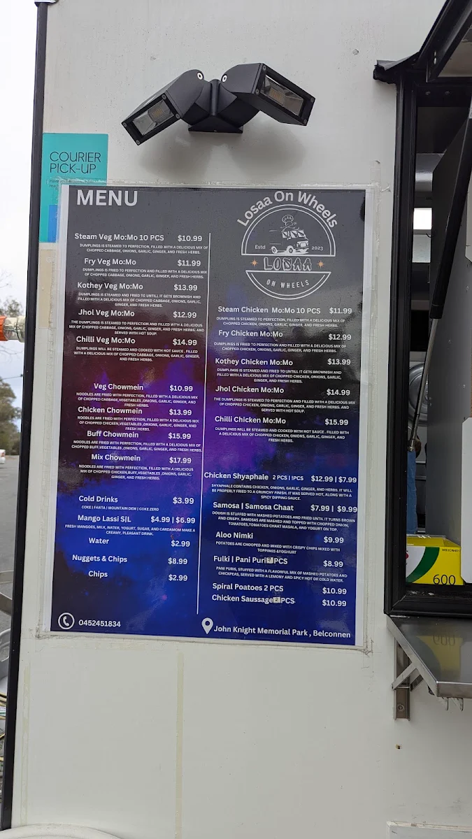Menu, Losaa On Wheels