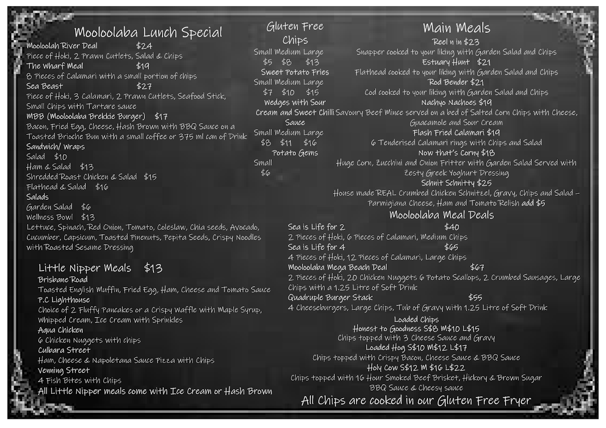 Menu, Mooloolaba Cafe