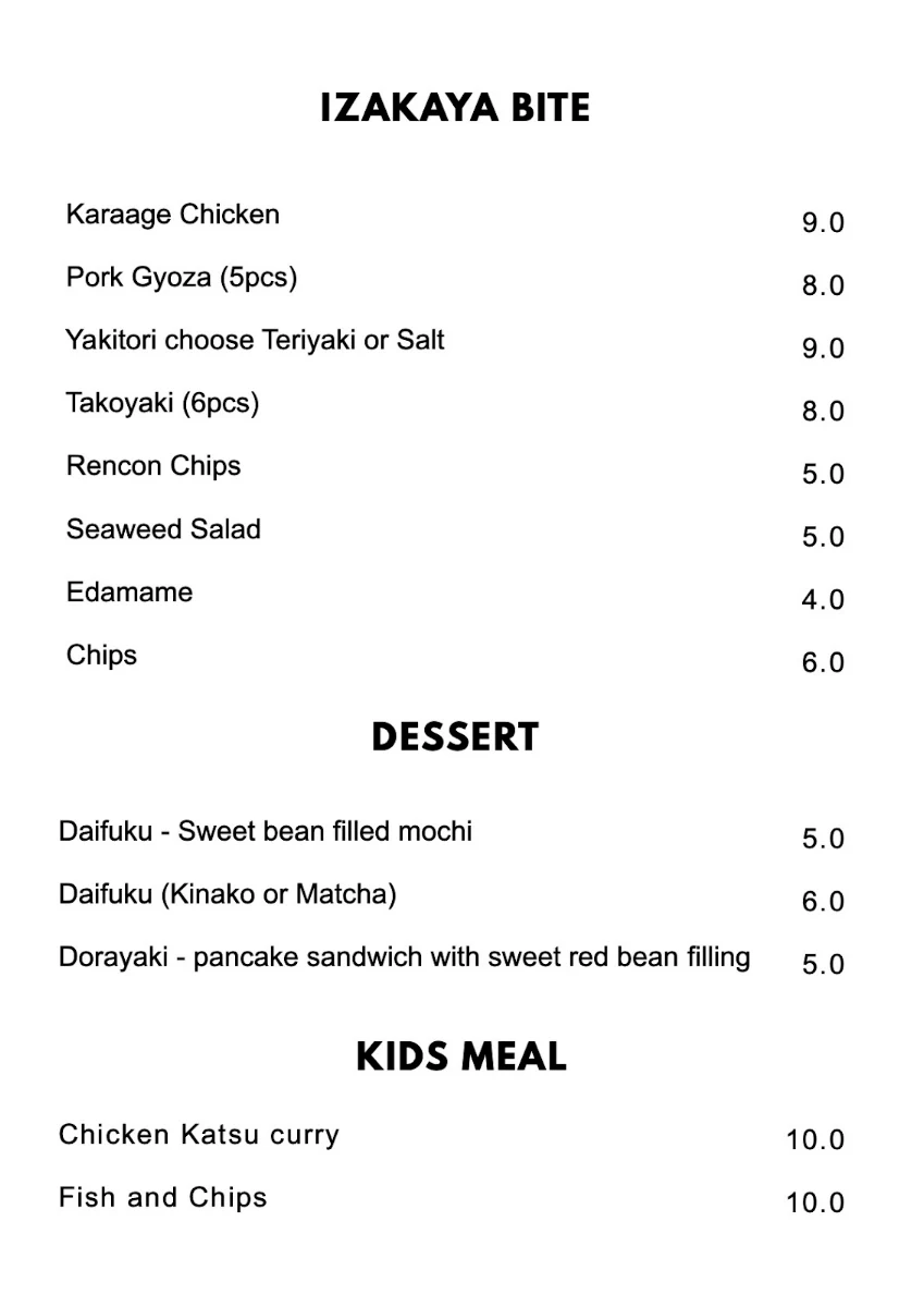 Menu, Mr curry