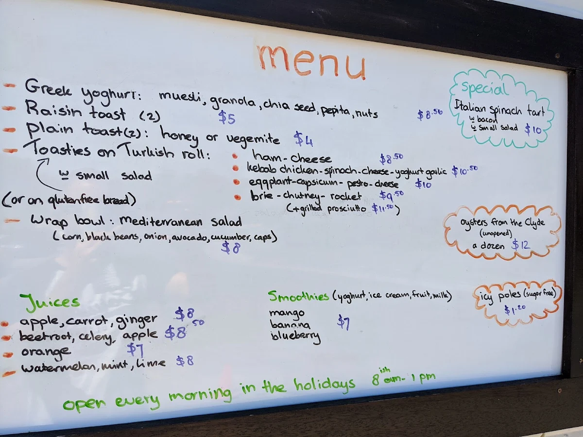 Menu, FLO coffee van