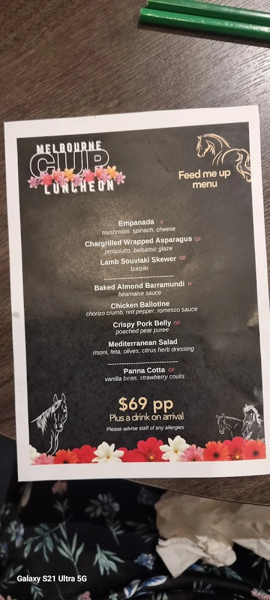 Menu, Roulettes Tavern