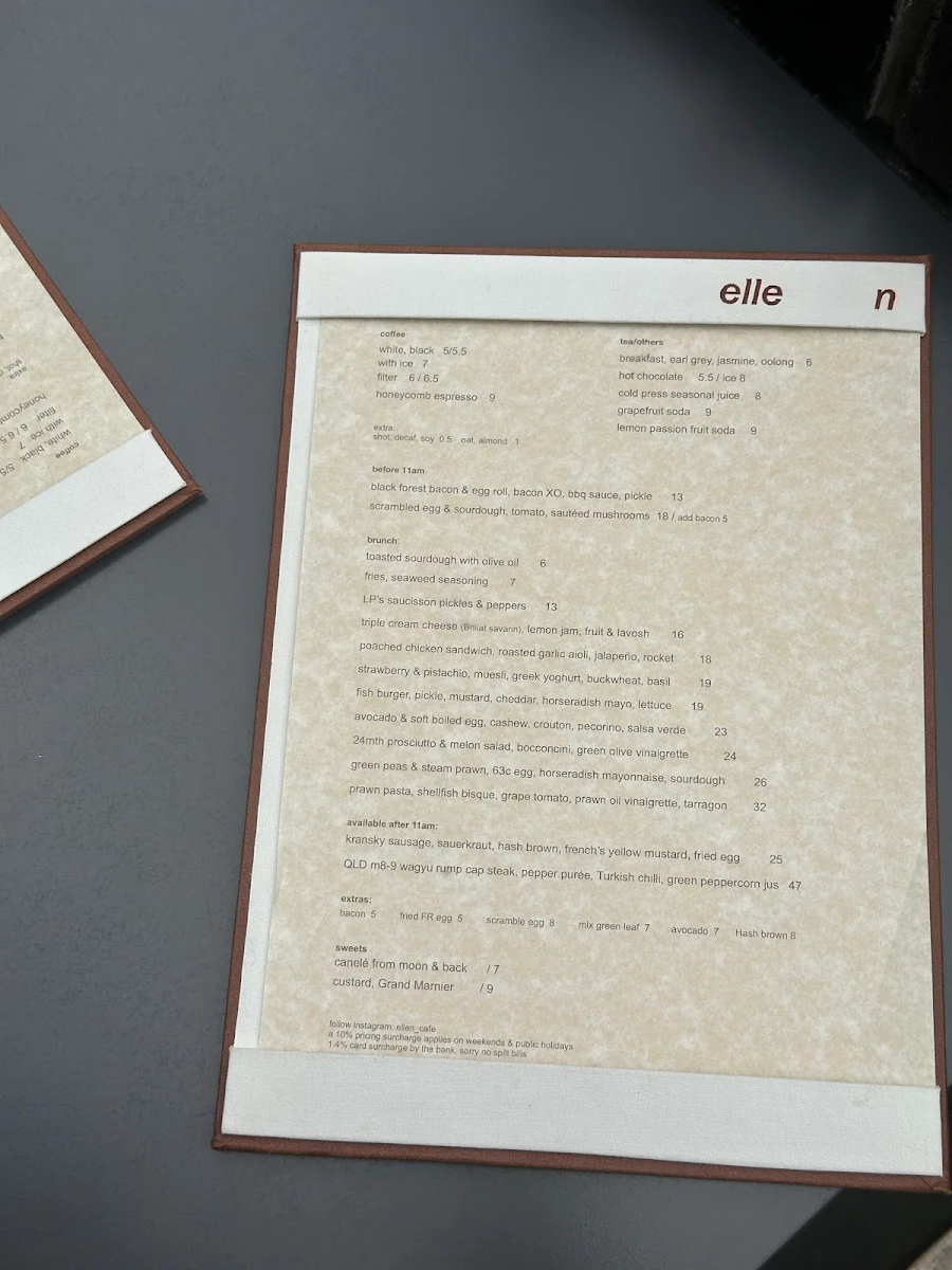 Menu, Ellen