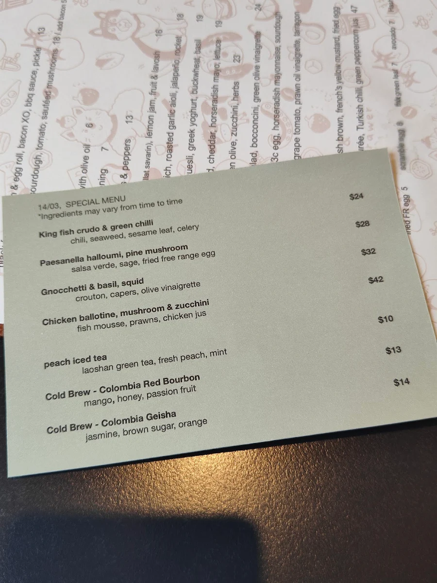 Menu, Ellen