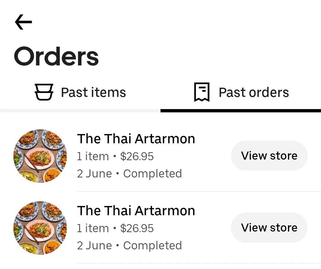 Menu, The Thai Artarmon