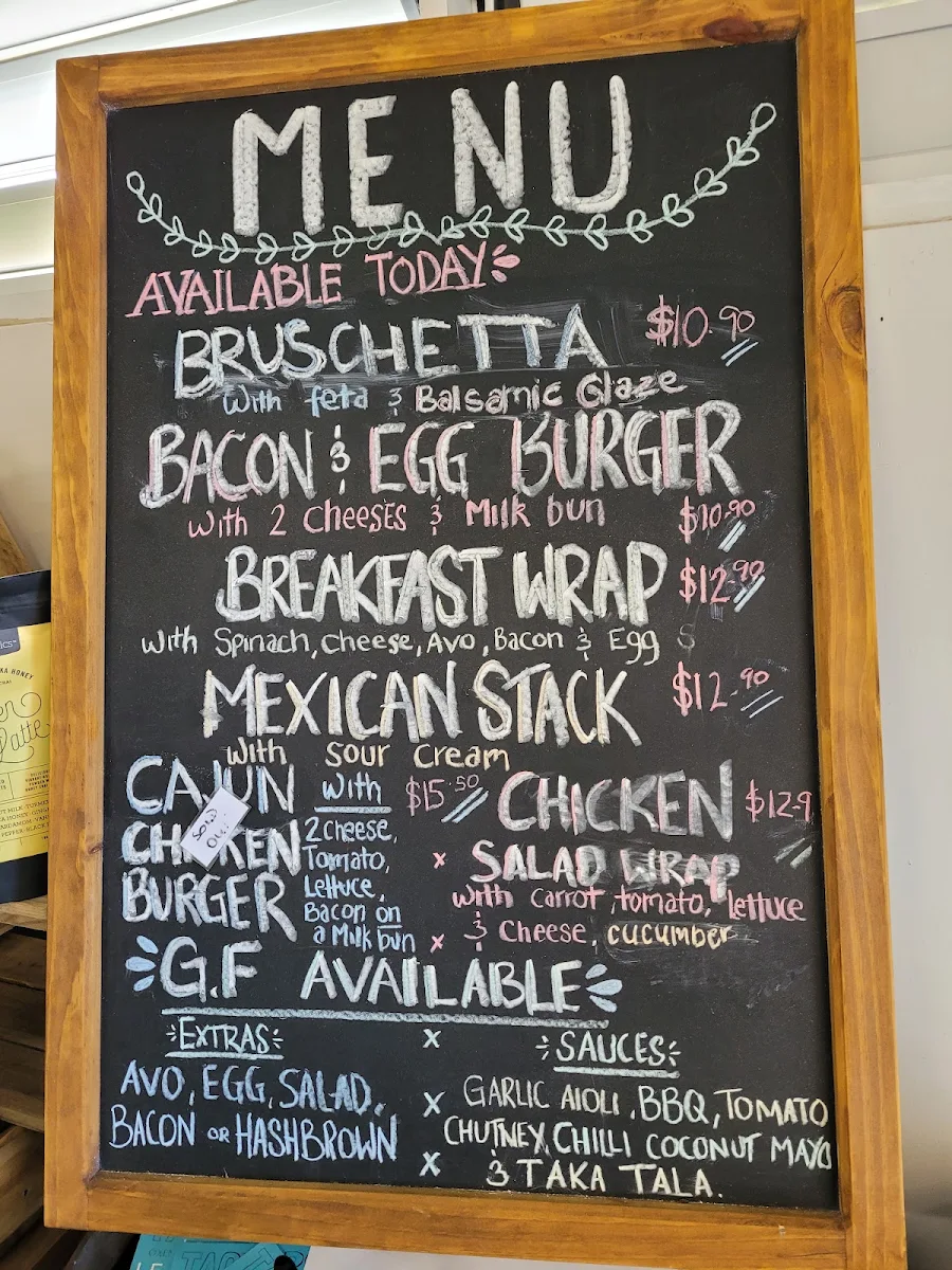 Menu, Boatshed Brew