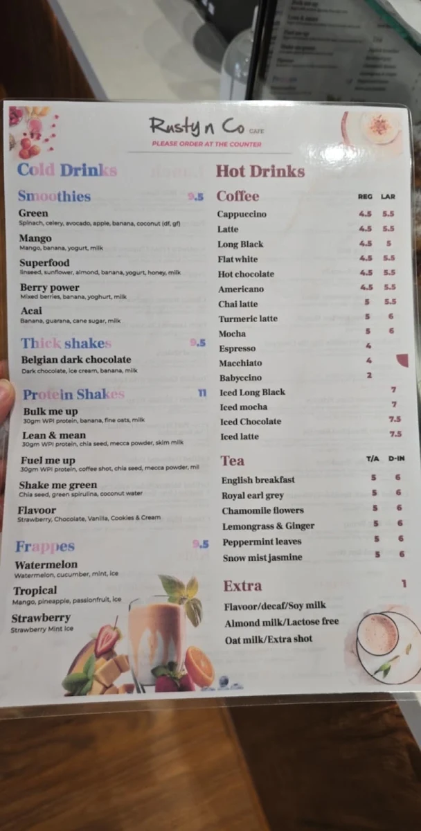 Menu, Rusty n co