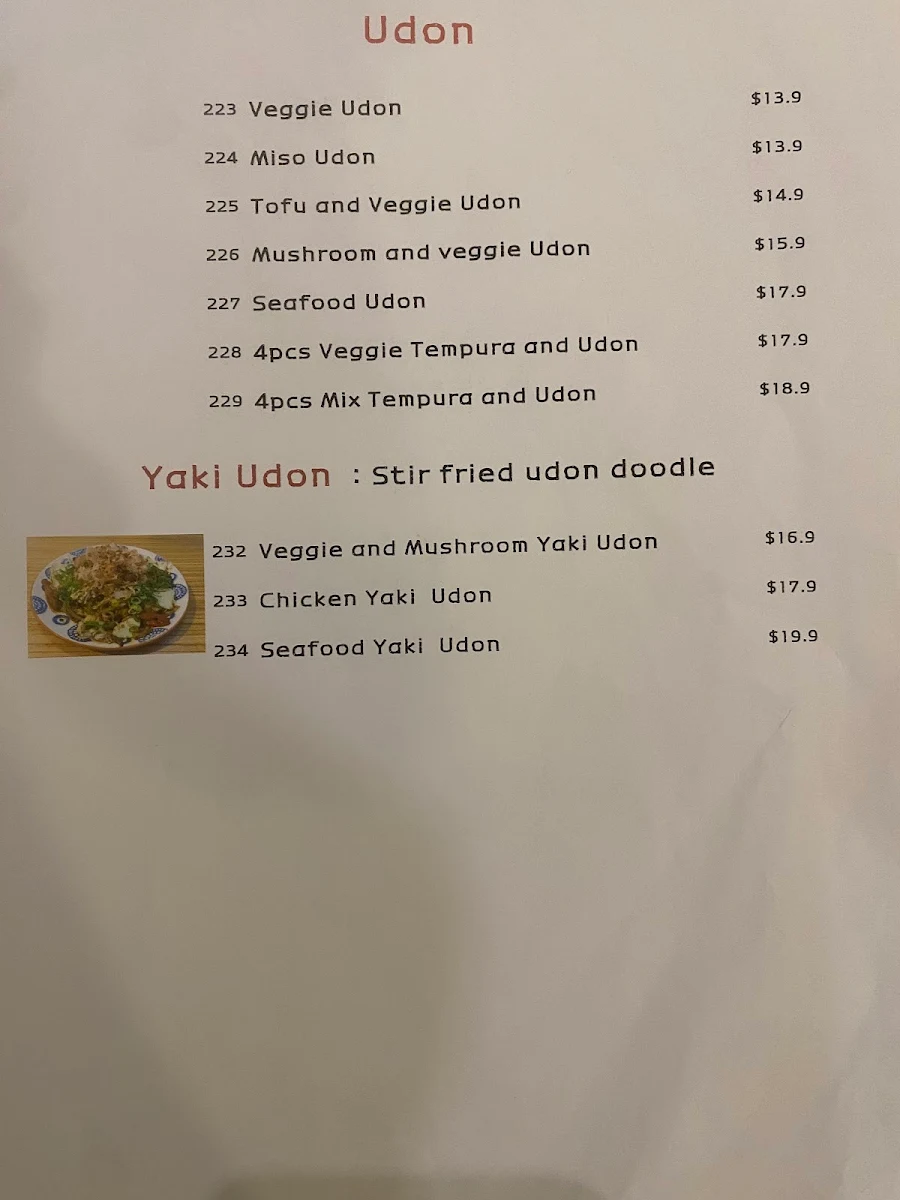 Menu, Moeru Japanese Restaurant (Welcome to call and order takeaway)
