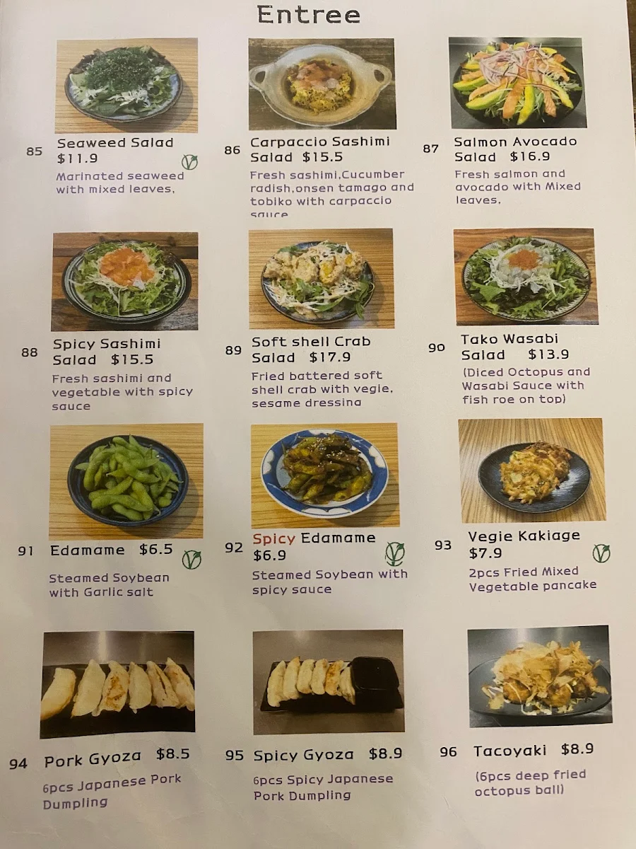 Menu, Moeru Japanese Restaurant (Welcome to call and order takeaway)