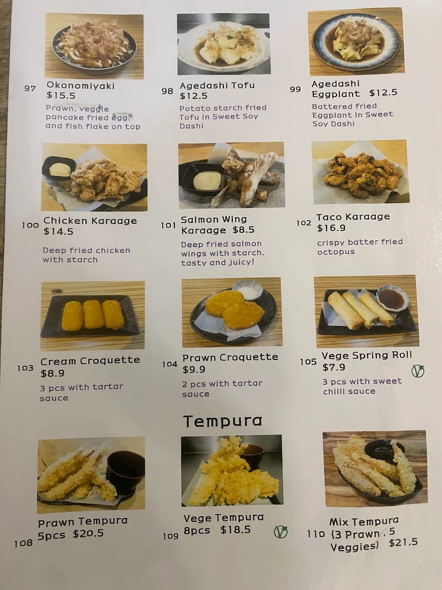 Menu, Moeru Japanese Restaurant (Welcome to call and order takeaway)