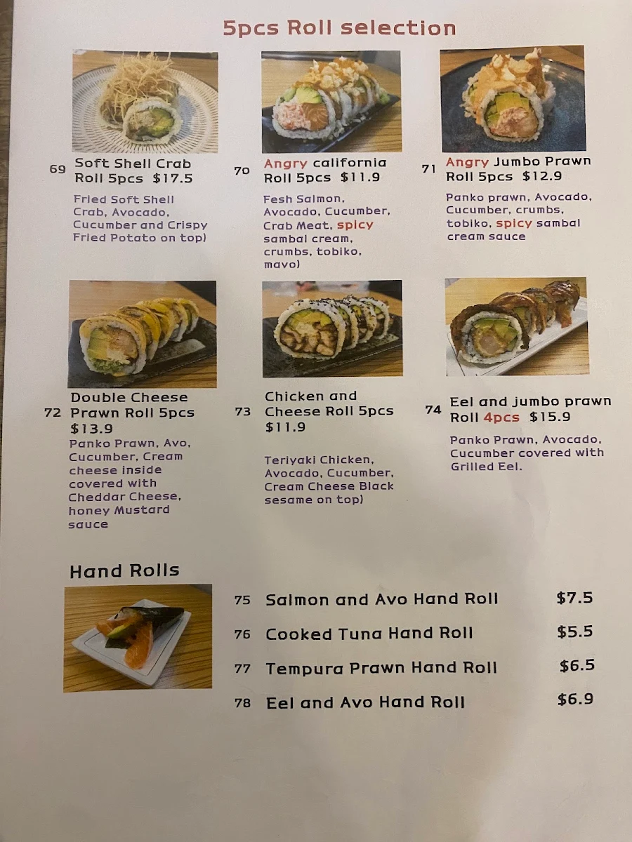 Menu, Moeru Japanese Restaurant (Welcome to call and order takeaway)