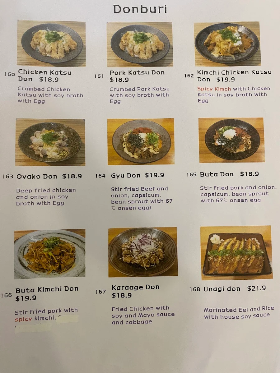 Menu, Moeru Japanese Restaurant (Welcome to call and order takeaway)